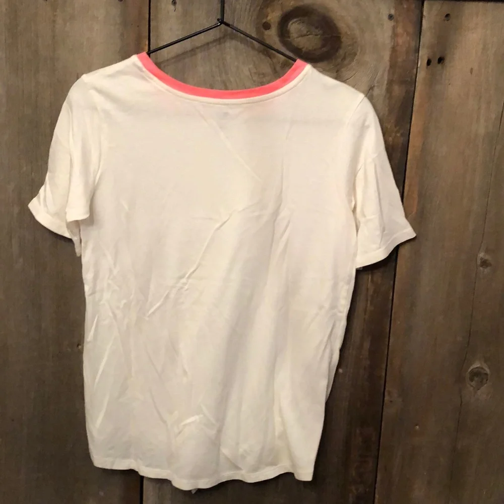 Old Navy Cream Tie Front Ringer Rainbow Size XL 14